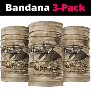 Frederick Douglass Neck Gaiter Sepia Newspaper Collage Civil Rights March Historic Quote Design - African Pride