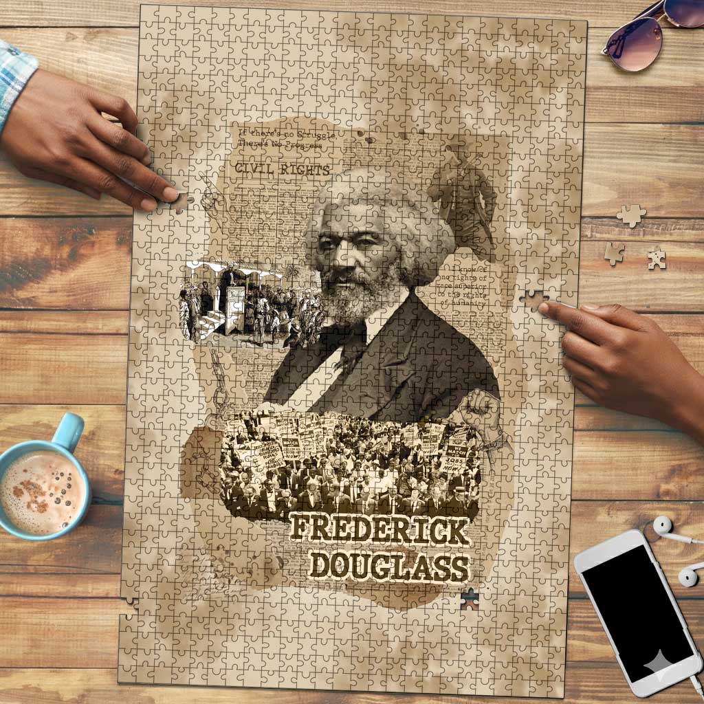 Frederick Douglass Puzzle Sepia Newspaper Collage Civil Rights March ...