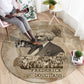 Frederick Douglass Round Carpet Sepia Newspaper Collage Civil Rights March Historic Quote Design - African Pride