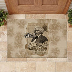 Frederick Douglass Rubber Doormat Sepia Newspaper Collage Civil Rights March Historic Quote Design - African Pride