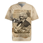 Frederick Douglass Rugby Jersey Sepia Newspaper Collage Civil Rights March Historic Quote Design TS04