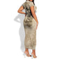 Frederick Douglass Short Sleeve Bodycon Dress Sepia Newspaper Collage Civil Rights March Historic Quote Design TS04