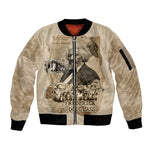 Frederick Douglass Sleeve Zip Bomber Jacket Sepia Newspaper Collage Civil Rights March Historic Quote Design - African Pride