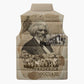 Frederick Douglass Sleeveless Puffer Jacket Sepia Newspaper Collage Civil Rights March Historic Quote Design - African Pride