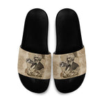 Frederick Douglass Slide Sandals Sepia Newspaper Collage Civil Rights March Historic Quote Design - African Pride