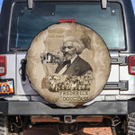 Frederick Douglass Spare Tire Cover Sepia Newspaper Collage Civil Rights March Historic Quote Design - African Pride