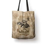 Frederick Douglass Tote Bag Sepia Newspaper Collage Civil Rights March Historic Quote Design - African Pride