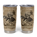 Frederick Douglass Tumbler Cup Sepia Newspaper Collage Civil Rights March Historic Quote Design - African Pride