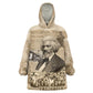 Frederick Douglass Wearable Blanket Hoodie Sepia Newspaper Collage Civil Rights March Historic Quote Design - African Pride