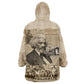 Frederick Douglass Wearable Blanket Hoodie Sepia Newspaper Collage Civil Rights March Historic Quote Design - African Pride