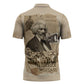 Frederick Douglass Zipper Polo Shirt Sepia Newspaper Collage Civil Rights March Historic Quote Design - African Pride