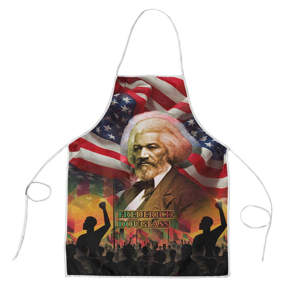 Frederick Douglass Apron American Flag Background Powerful Quote Build Strong Children Civil Rights Tribute - African Pride