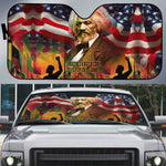 Frederick Douglass Auto Sun Shade American Flag Background Powerful Quote Build Strong Children Civil Rights Tribute - African Pride