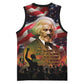 Frederick Douglass Basketball Jersey American Flag Background Powerful Quote Build Strong Children Civil Rights Tribute - African Pride