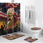 Frederick Douglass Bathroom Set American Flag Background Powerful Quote Build Strong Children Civil Rights Tribute - African Pride