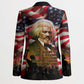 Frederick Douglass Blazer American Flag Background Powerful Quote Build Strong Children Civil Rights Tribute - African Pride