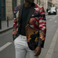 Frederick Douglass Blazer American Flag Background Powerful Quote Build Strong Children Civil Rights Tribute - African Pride