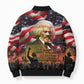 Frederick Douglass Bomber Puffer Jacket American Flag Background Powerful Quote Build Strong Children Civil Rights Tribute - African Pride