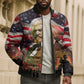Frederick Douglass Bomber Puffer Jacket American Flag Background Powerful Quote Build Strong Children Civil Rights Tribute - African Pride