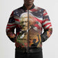Frederick Douglass Bomber Puffer Jacket American Flag Background Powerful Quote Build Strong Children Civil Rights Tribute - African Pride