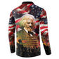 Frederick Douglass Button Sweatshirt American Flag Background Powerful Quote Build Strong Children Civil Rights Tribute