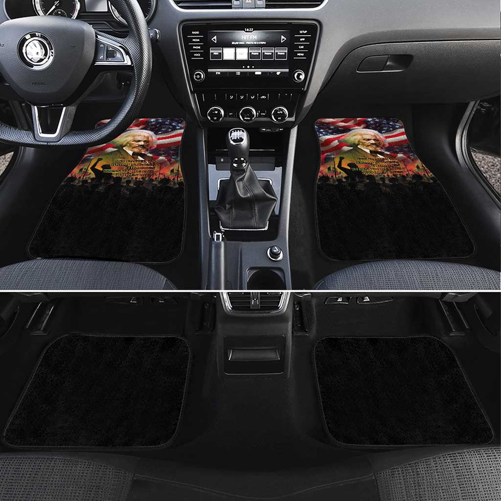 Frederick Douglass Car Mats American Flag Background Powerful Quote Build Strong Children Civil Rights Tribute - African Pride