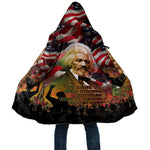 Frederick Douglass Cloak American Flag Background Powerful Quote Build Strong Children Civil Rights Tribute - African Pride