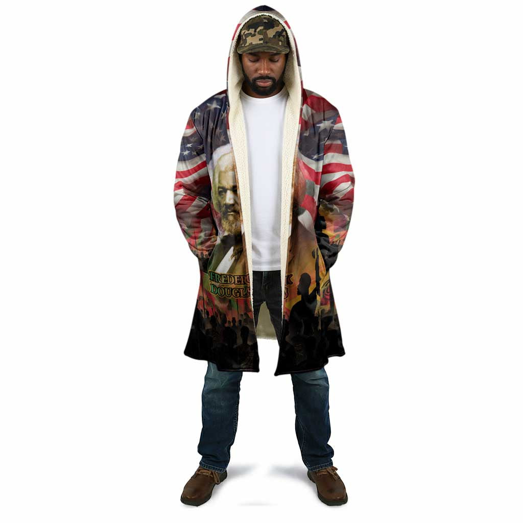 Frederick Douglass Cloak American Flag Background Powerful Quote Build Strong Children Civil Rights Tribute - African Pride