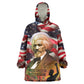 Frederick Douglass Kid Wearable Blanket Hoodie American Flag Background Powerful Quote Build Strong Children Civil Rights Tribute - African Pride