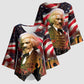 Frederick Douglass Kimono Sleeve Blouse American Flag Background Powerful Quote Build Strong Children Civil Rights Tribute - African Pride