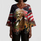 Frederick Douglass Kimono Sleeve Blouse American Flag Background Powerful Quote Build Strong Children Civil Rights Tribute - African Pride