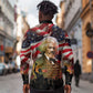 Frederick Douglass Long Sleeve Button Shirt American Flag Background Powerful Quote Build Strong Children Civil Rights Tribute - African Pride