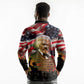 Frederick Douglass Long Sleeve Polo Shirt American Flag Background Powerful Quote Build Strong Children Civil Rights Tribute - African Pride