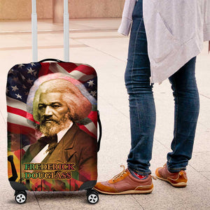 Frederick Douglass Luggage Cover American Flag Background Powerful Quote Build Strong Children Civil Rights Tribute - African Pride