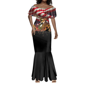 Frederick Douglass Mermaid Dress American Flag Background Powerful Quote Build Strong Children Civil Rights Tribute - African Pride