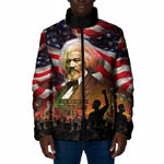 Frederick Douglass Padded Jacket American Flag Background Powerful Quote Build Strong Children Civil Rights Tribute - African Pride