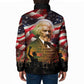 Frederick Douglass Padded Jacket American Flag Background Powerful Quote Build Strong Children Civil Rights Tribute - African Pride
