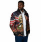 Frederick Douglass Padded Jacket American Flag Background Powerful Quote Build Strong Children Civil Rights Tribute - African Pride