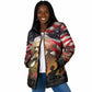 Frederick Douglass Padded Jacket American Flag Background Powerful Quote Build Strong Children Civil Rights Tribute - African Pride