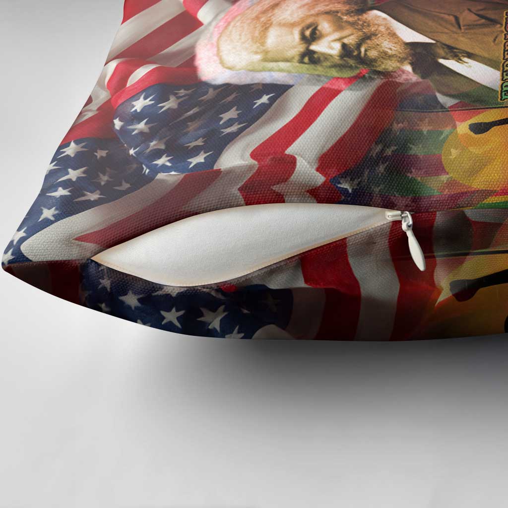 Frederick Douglass Pillow Cover American Flag Background Powerful Quote Build Strong Children Civil Rights Tribute - African Pride