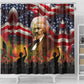 Frederick Douglass Shower Curtain American Flag Background Powerful Quote Build Strong Children Civil Rights Tribute - African Pride