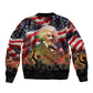 Frederick Douglass Sleeve Zip Bomber Jacket American Flag Background Powerful Quote Build Strong Children Civil Rights Tribute - African Pride