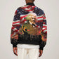 Frederick Douglass Sleeve Zip Bomber Jacket American Flag Background Powerful Quote Build Strong Children Civil Rights Tribute - African Pride