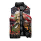 Frederick Douglass Sleeveless Puffer Jacket American Flag Background Powerful Quote Build Strong Children Civil Rights Tribute - African Pride