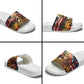 Frederick Douglass Slide Sandals American Flag Background Powerful Quote Build Strong Children Civil Rights Tribute - African Pride