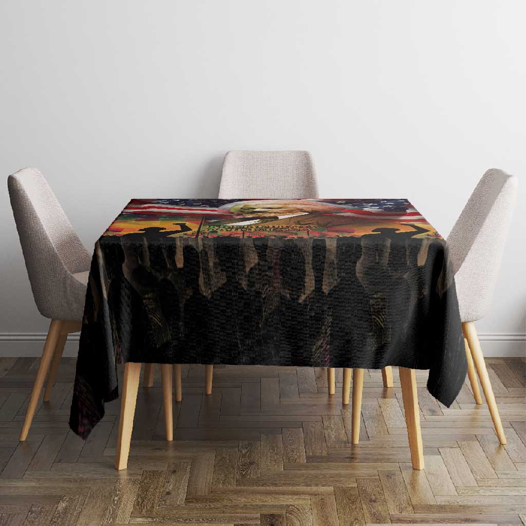 Frederick Douglass Tablecloth American Flag Background Powerful Quote Build Strong Children Civil Rights Tribute - African Pride