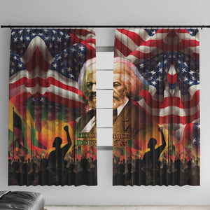 Frederick Douglass Window Curtain American Flag Background Powerful Quote Build Strong Children Civil Rights Tribute - African Pride