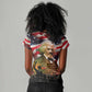 Frederick Douglass Women V-Neck T-Shirt American Flag Background Powerful Quote Build Strong Children Civil Rights Tribute TS04