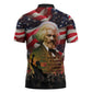 Frederick Douglass Zipper Polo Shirt American Flag Background Powerful Quote Build Strong Children Civil Rights Tribute - African Pride
