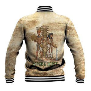Neper and Nepit Baseball Jacket Ancient Harvest and Fertility Design with Sickle and Grain